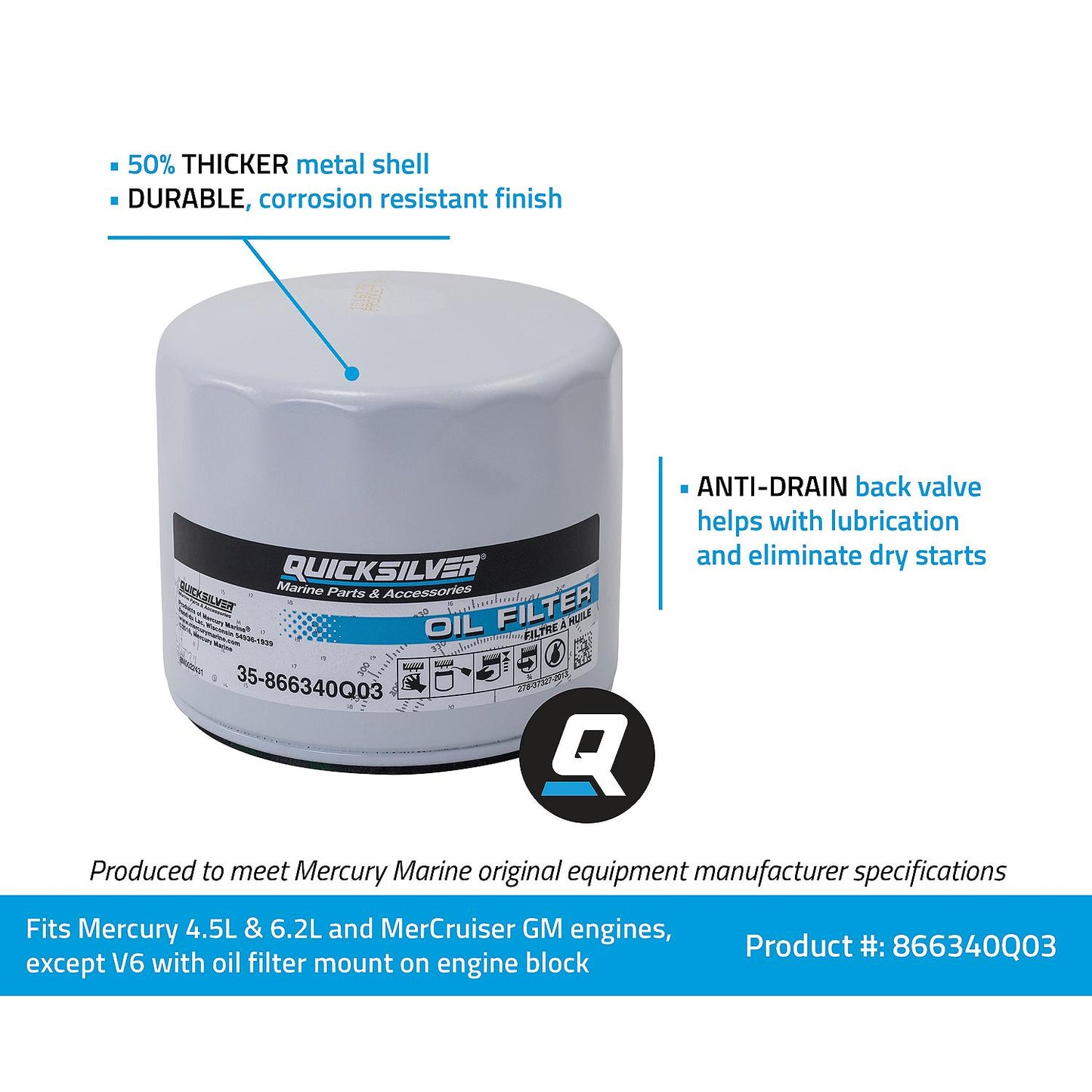 Quicksilver 866340Q03 Oil Filter