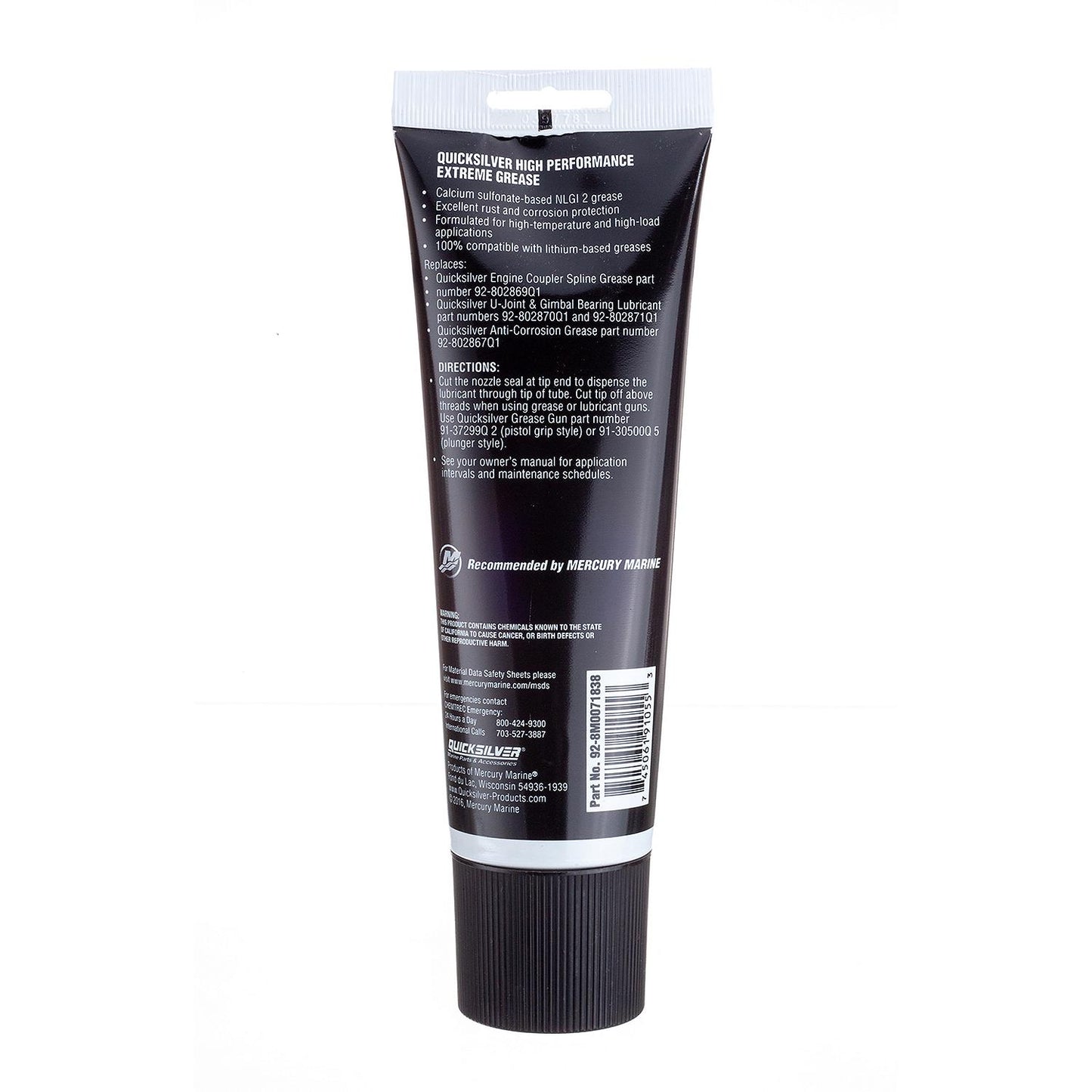 Quicksilver High Performance Multi-Purpose Extreme NLGI 2 Marine Grease - 8 Oz. Tube