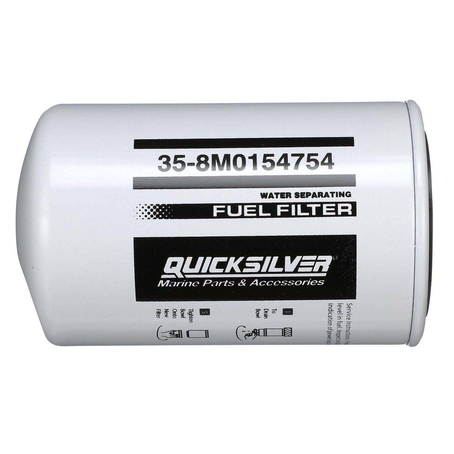 Quicksilver 8M0154754 Water Separating Fuel Filter for Select Yamaha 2-Stroke and 4-Stroke Outboards