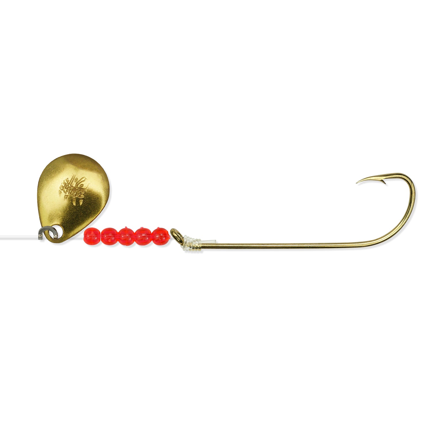 Bear Paw Gold Long Shank Flicker Snelled Hooks