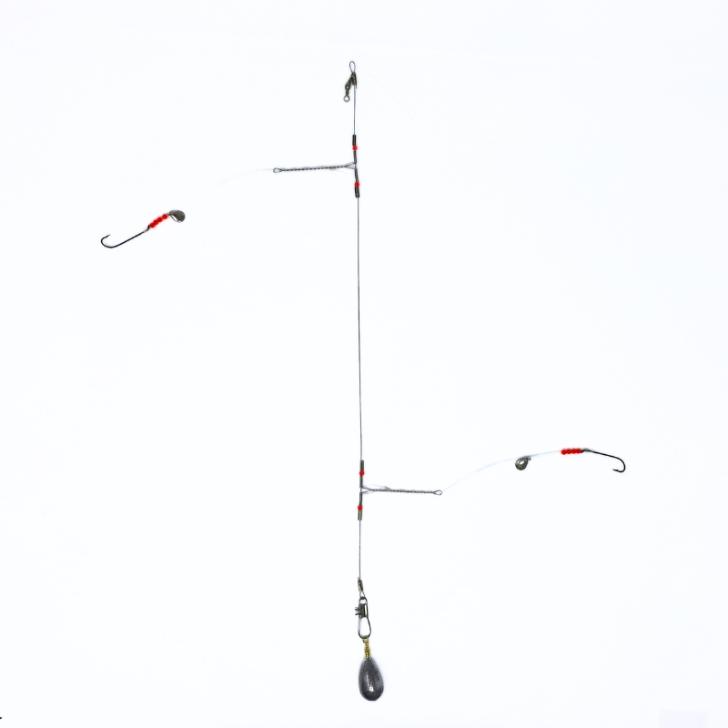 Fully Rigged Bottom Rig with Long Shank Hooks
