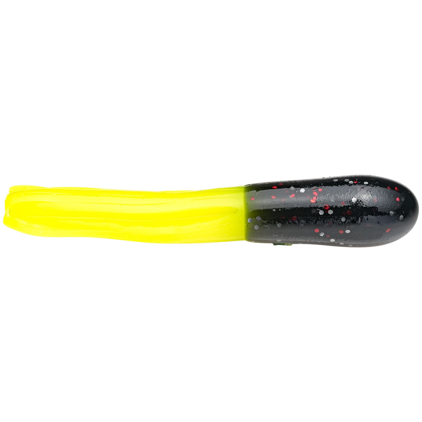 Yellow and chartreuse fishing lure on a white background