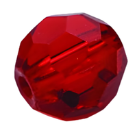 Eagle Claw Glass Beads - Red Faceted - 20 Pk.