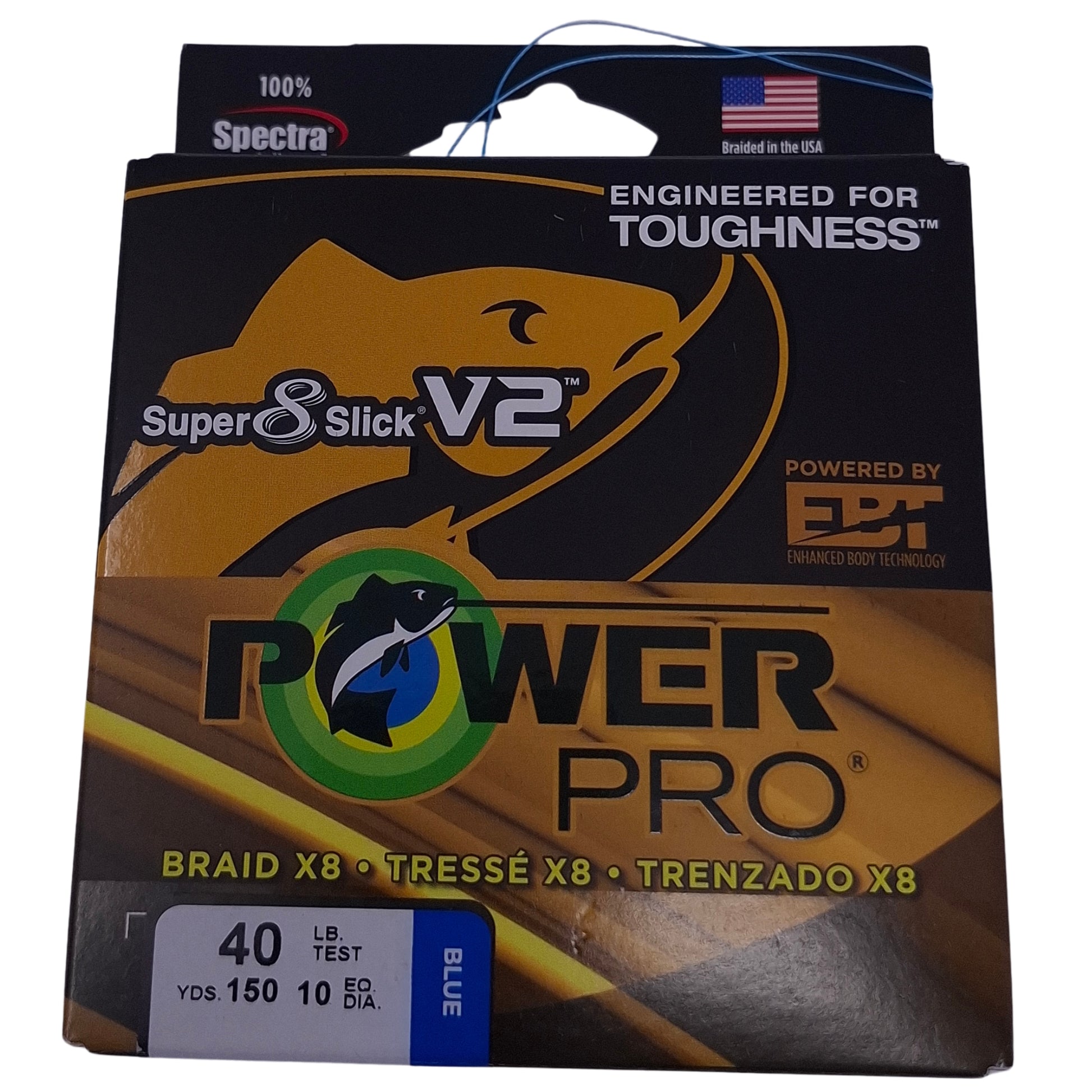 PowerPro Super 8 Slick V2 blue 8-carrier braided fishing line