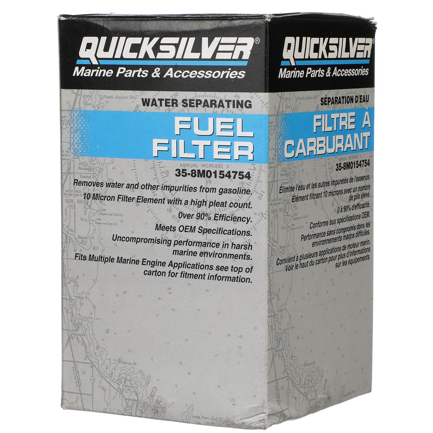 Quicksilver 8M0154754 Water Separating Fuel Filter for Select Yamaha 2-Stroke and 4-Stroke Outboards
